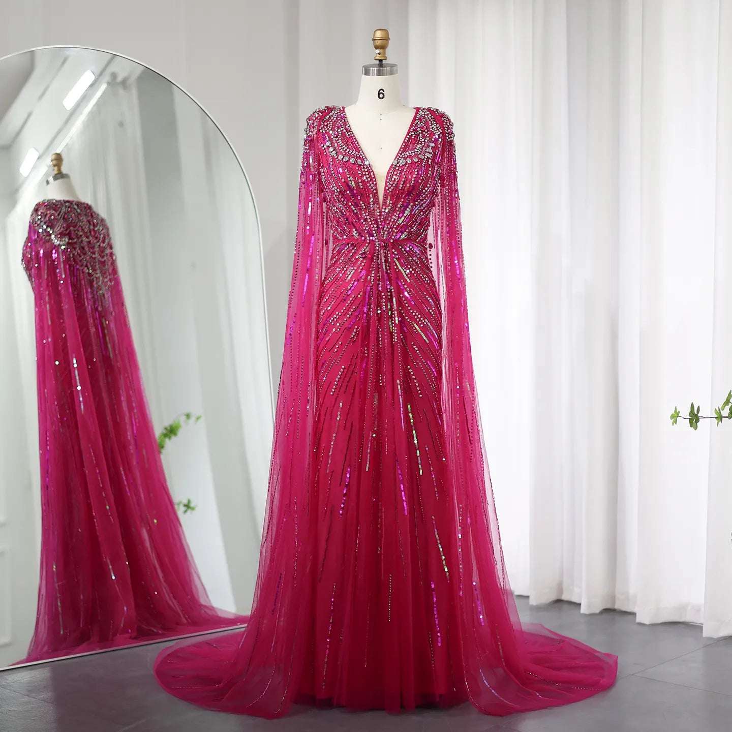 Malika Dress - Dubai Luxury Cape Dress - Asiyah Dresses