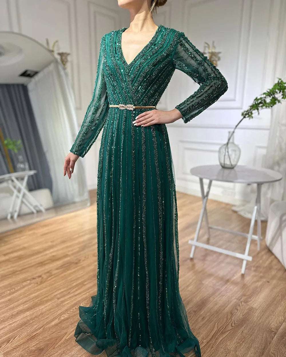 Elegant Dress - Dalia Green Dress - Asiyah Dresses