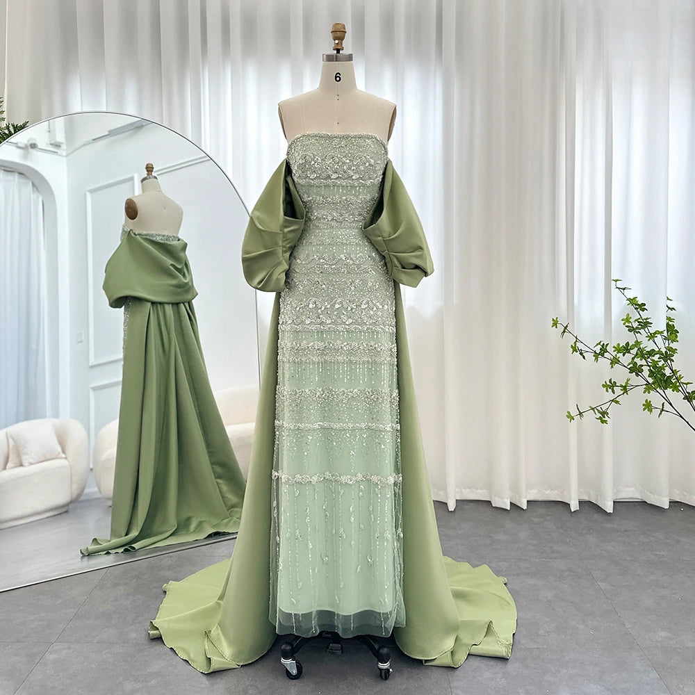 chinese dress ladies Luxury Dubai Sage Green Evening Dresses with Cape, Elegant modest evening  dress nikkah wedding bridal prom ball gown long maxi long sleeve Arabic  Blue Sky Lilac Elegant Women Wedding Party Gowns –