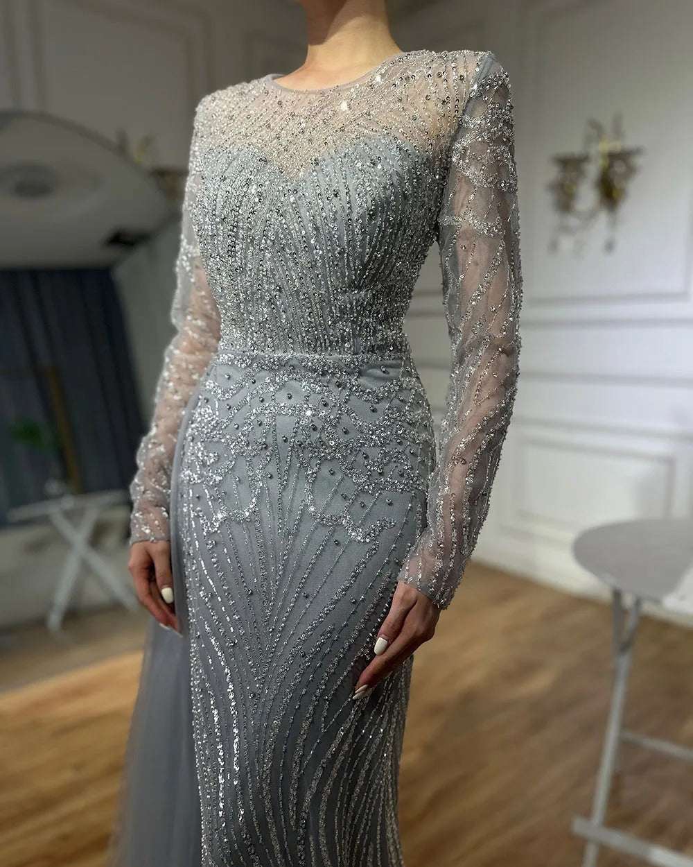 Elegant Modest Dress - Safiya Dress Silver custom - Asiyah Dresses