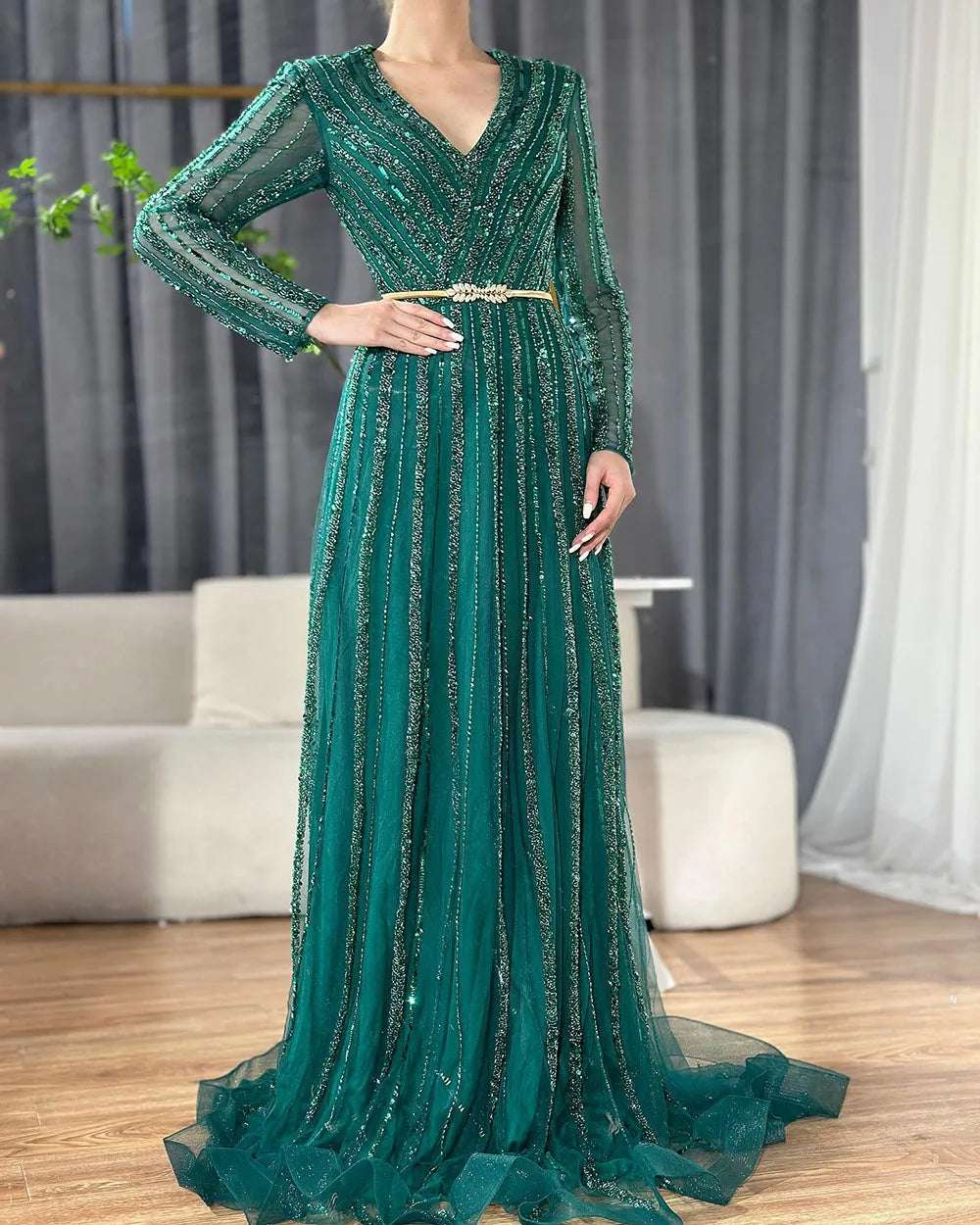 Elegant Dress - Dalia Green Dress - Asiyah Dresses