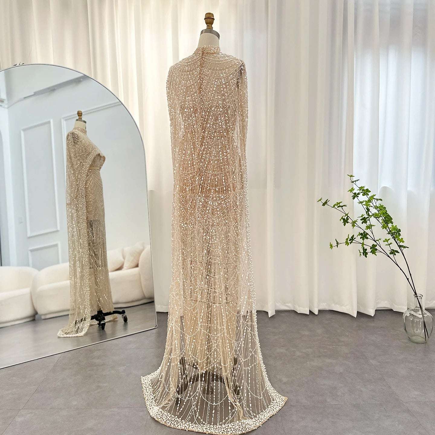 Modest Cape Dress - Royal Blue - Asiyah Dresses