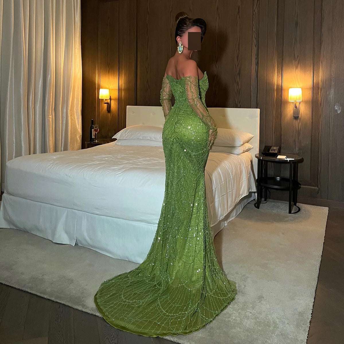 Elegant Couture Dress - Green