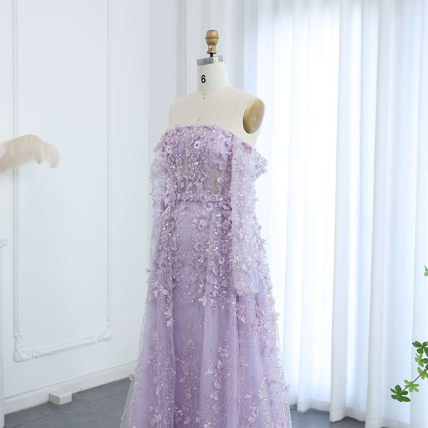 Flora Elegant Evening Wedding Dress Lilac - Asiyah Dresses