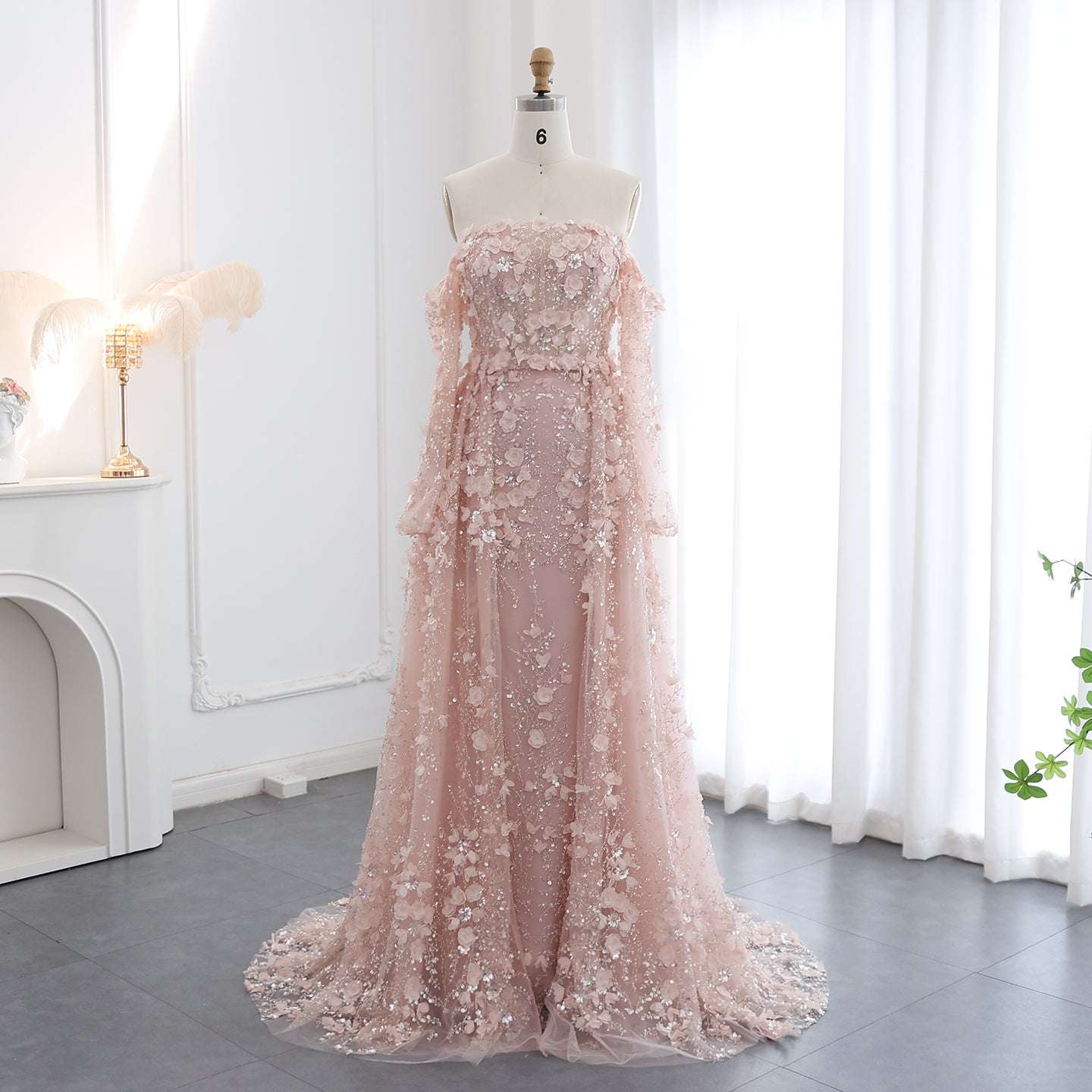 Flora Elegant Evening Wedding Dress Lilac - Asiyah Dresses