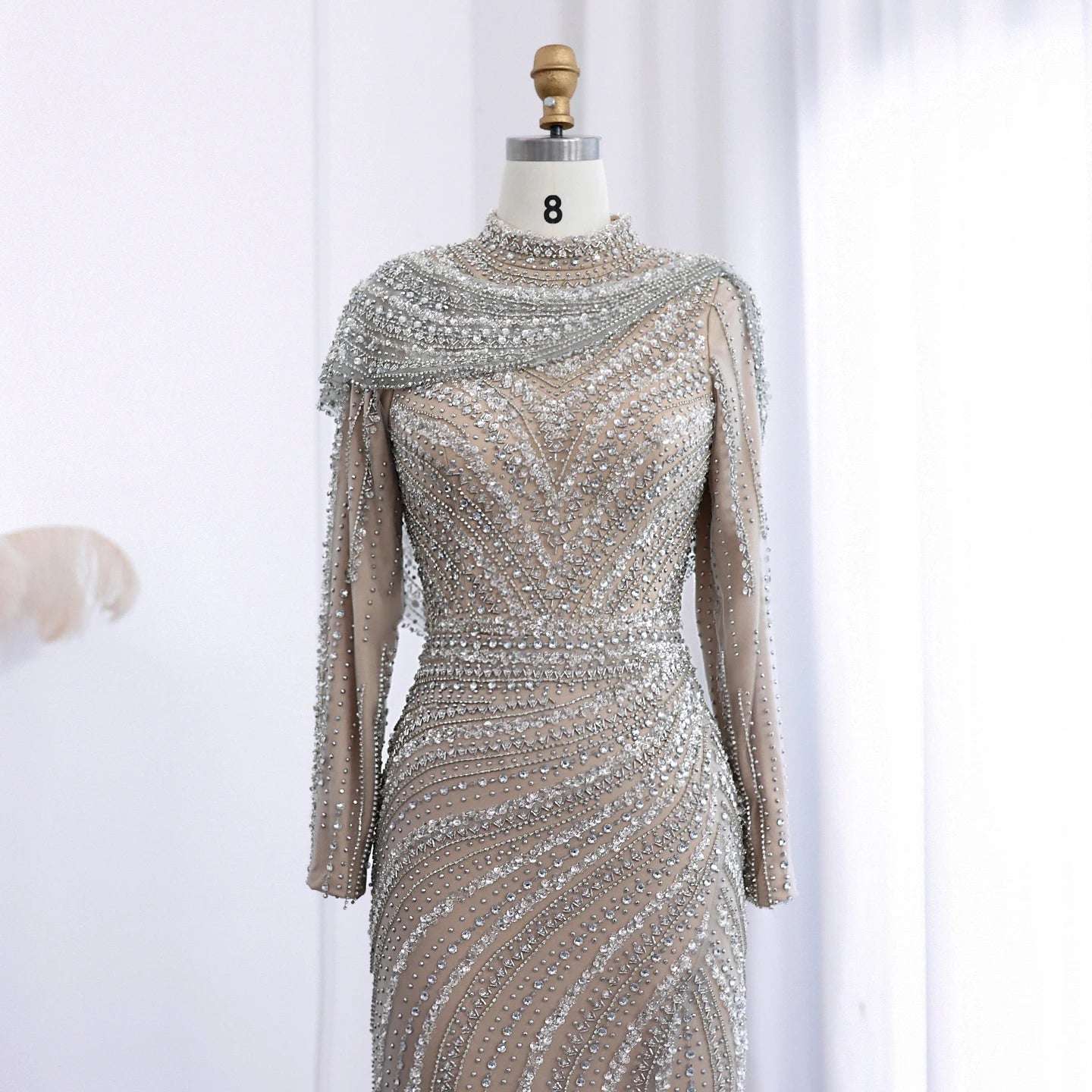 Modest Evening Gown Sequin Dubai - Asiyah Dresses