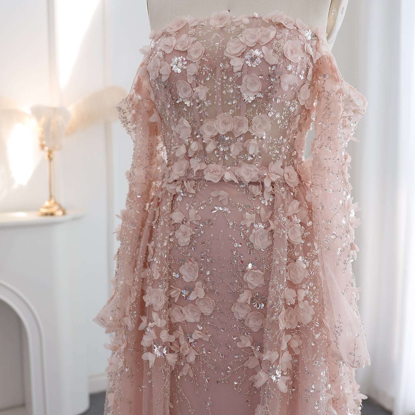 Flora Elegant Evening Wedding Dress Lilac - Asiyah Dresses