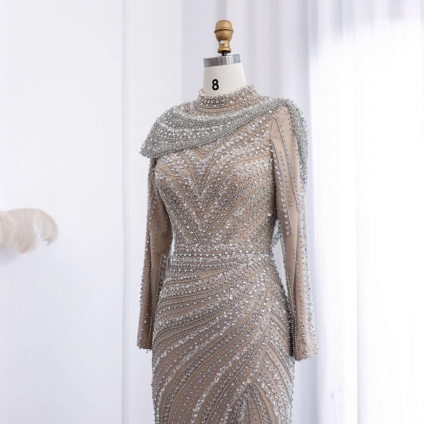 Modest Evening Gown Sequin Dubai - Asiyah Dresses