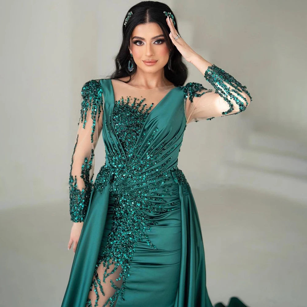 Elegant Green Nikkah Dress | Islamic Wedding Gown for Brides | Modest and Stylish