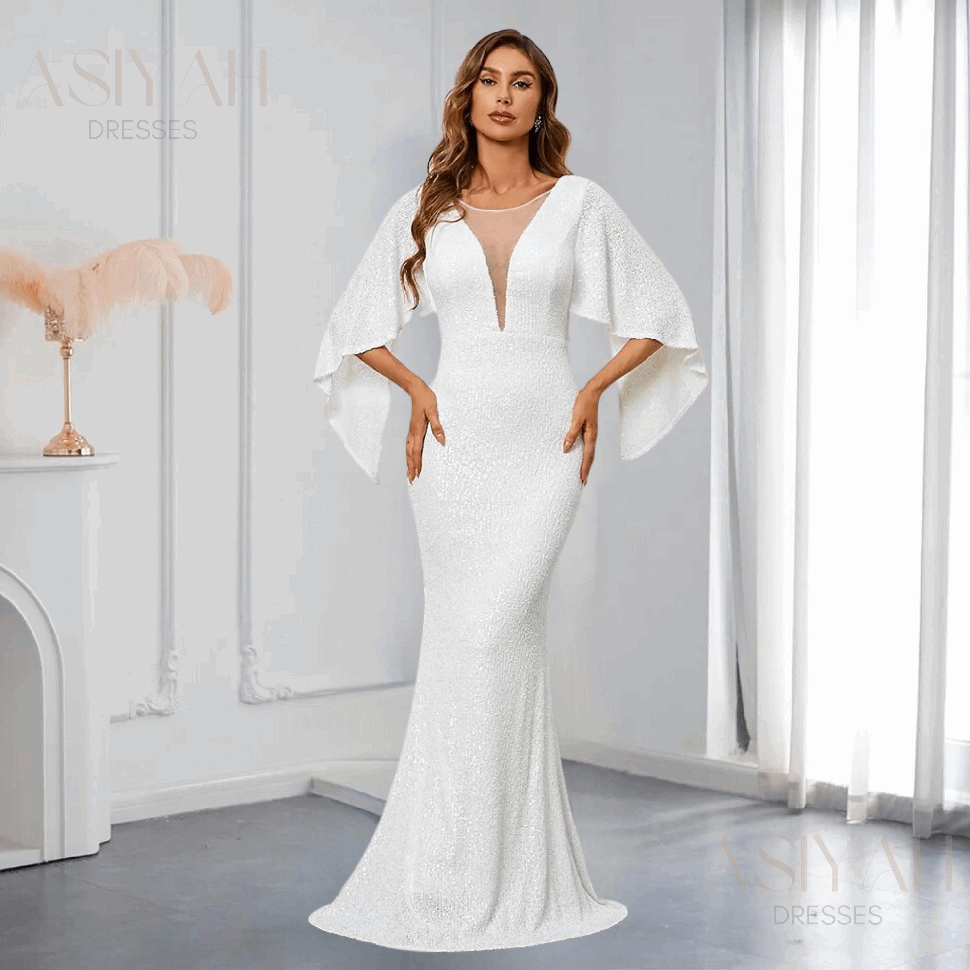 Bridal Allure - Modest Flare Sleeve - Asiyah Dresses