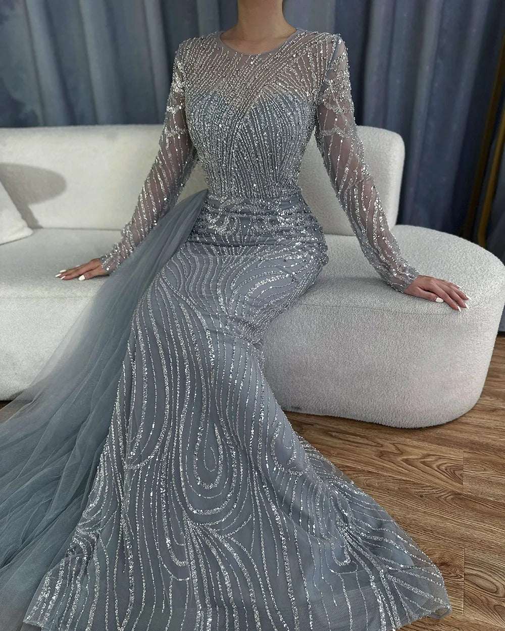 Elegant Modest Dress - Safiya Dress Silver custom - Asiyah Dresses