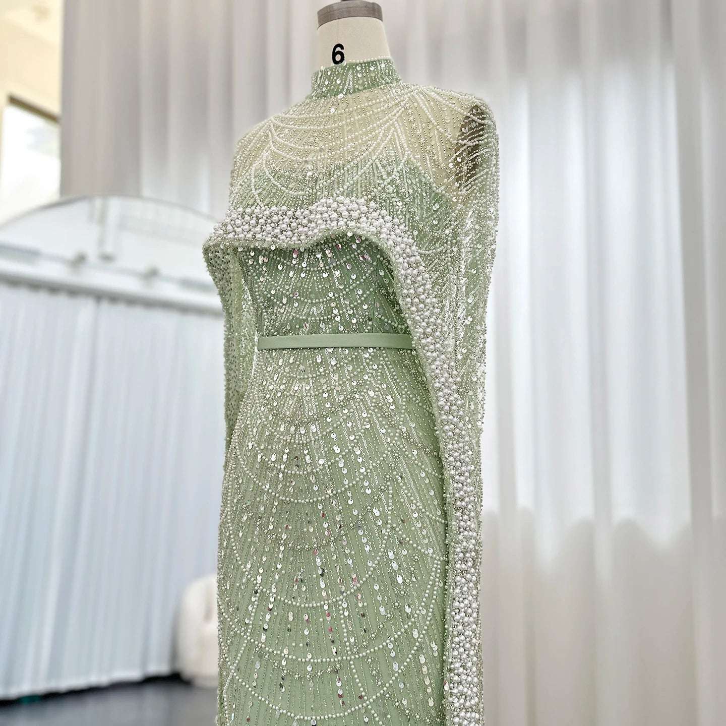 Modest Cape Dress - Royal Blue - Asiyah Dresses