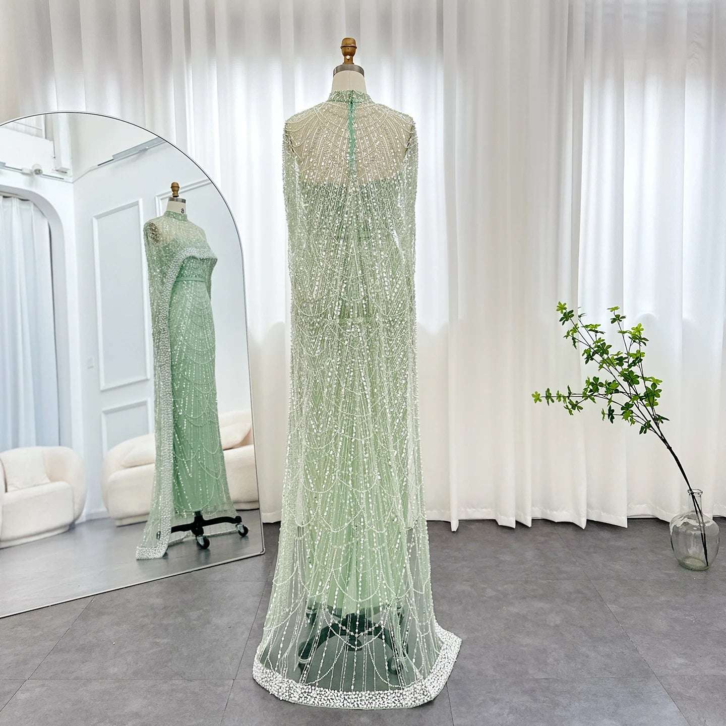 Modest Cape Dress - Royal Blue - Asiyah Dresses