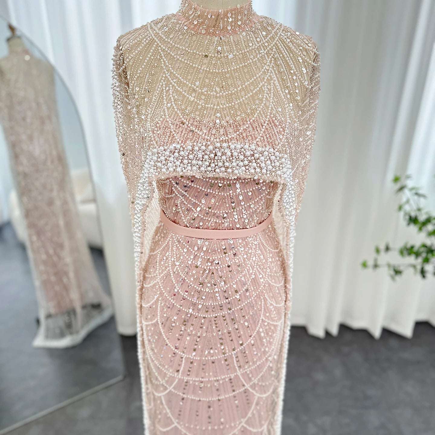 Modest Cape Dress - Royal Blue - Asiyah Dresses