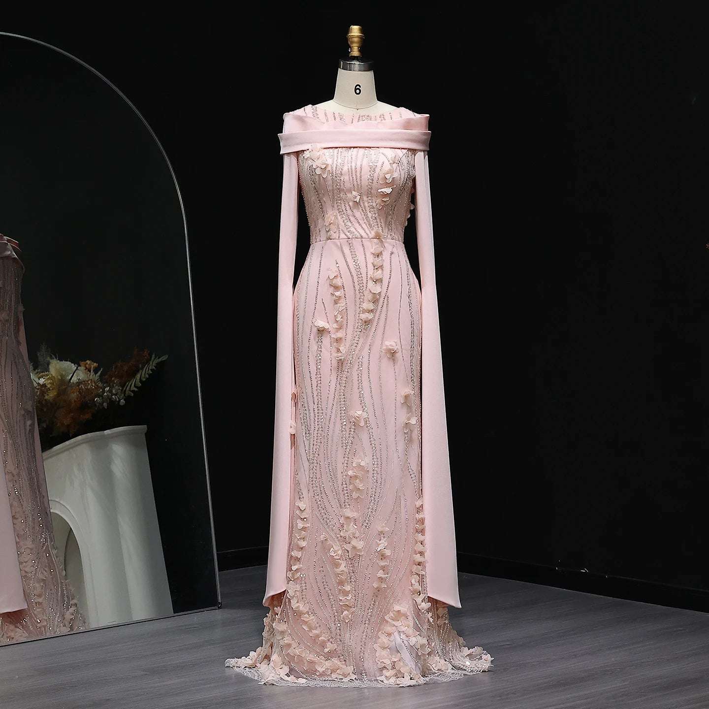 Maria Dress - Elegant Modest Long Sleeve Dress Pink