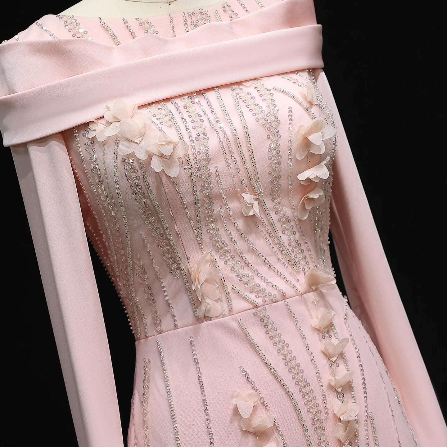 Maria Dress - Elegant Modest Long Sleeve Dress Pink