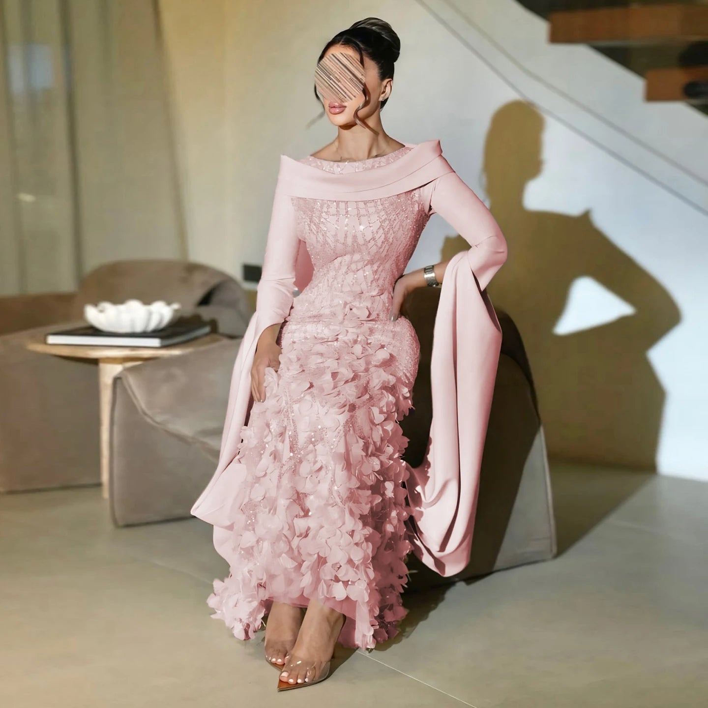Maria Dress - Elegant Modest Long Sleeve Dress Pink - Asiyah Dresses