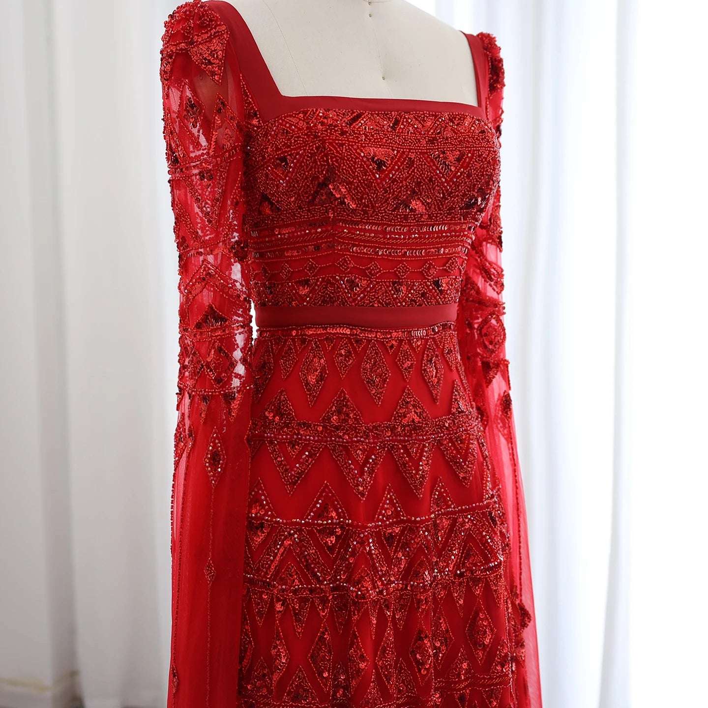 Rana Elegant Modest Dress - Red