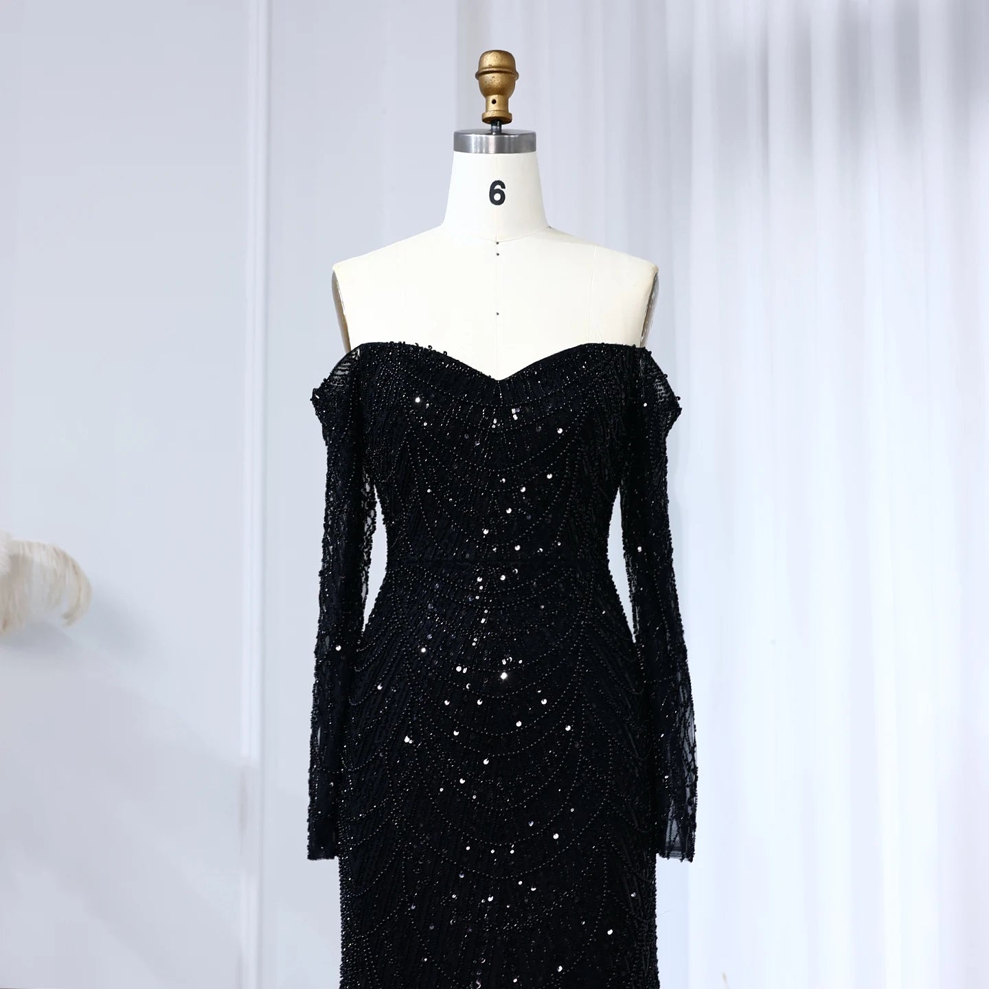 Amani - Sage Green Crystal Evening Dress - Asiyah Dresses