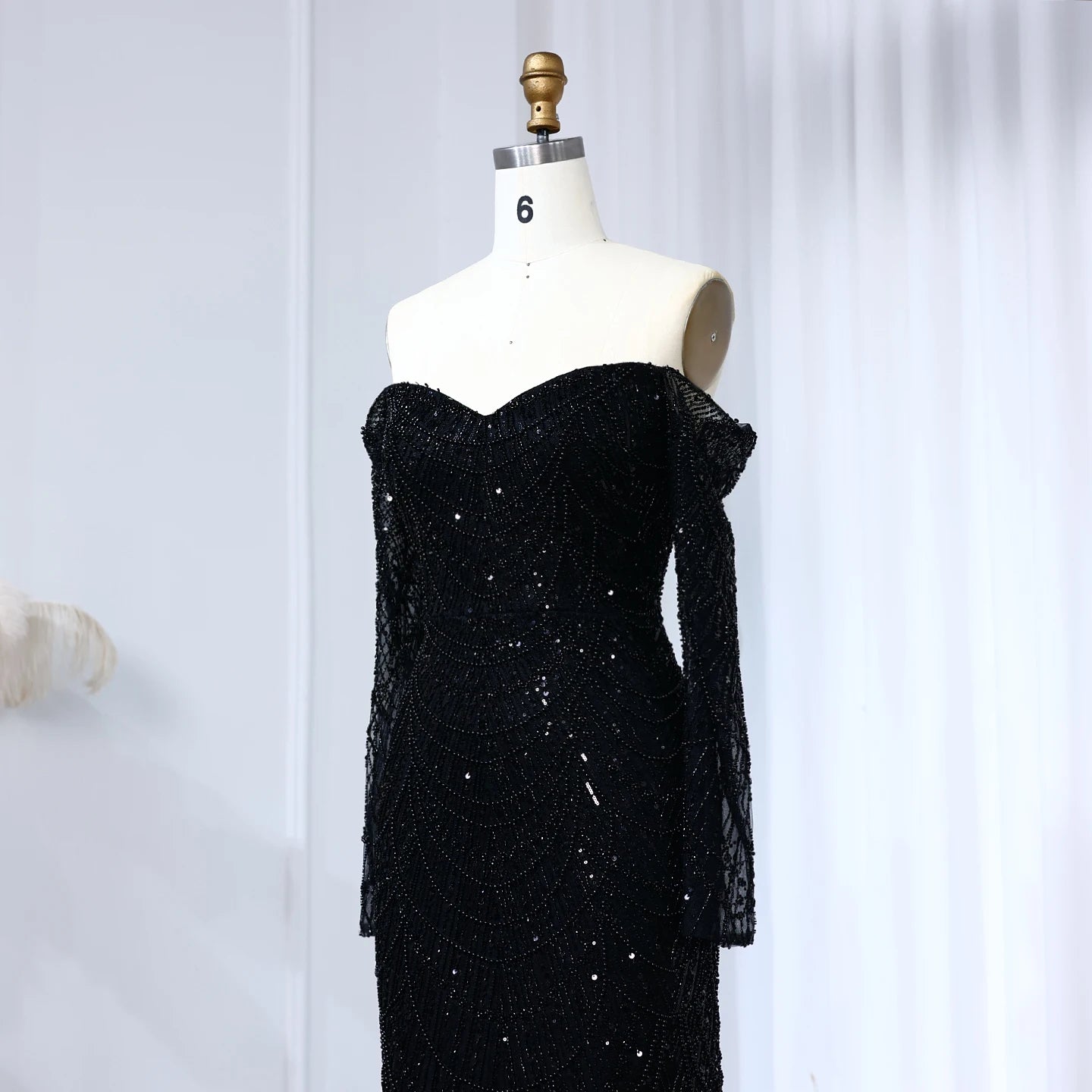 Amani - Sage Green Crystal Evening Dress - Asiyah Dresses