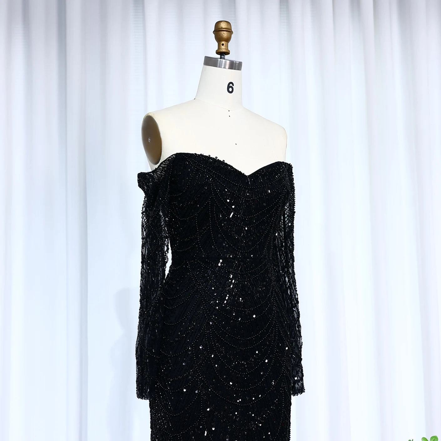 Amani - Sage Green Crystal Evening Dress - Asiyah Dresses