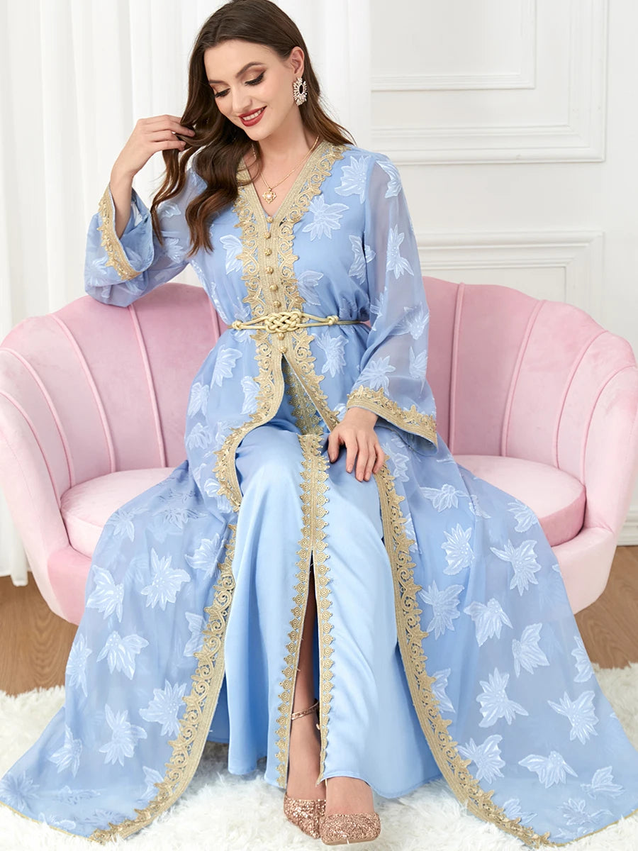 Blue Moroccan Luxury Kaftan - Asiyah Dresses