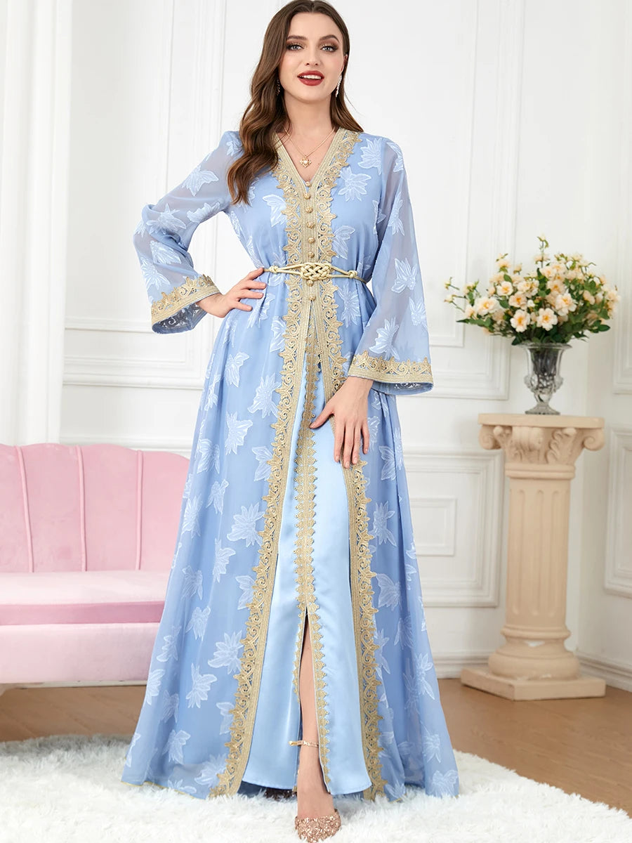 Blue Moroccan Luxury Kaftan - Asiyah Dresses