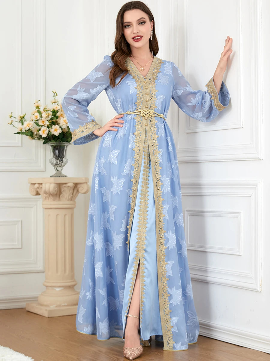 Blue Moroccan Luxury Kaftan - Asiyah Dresses