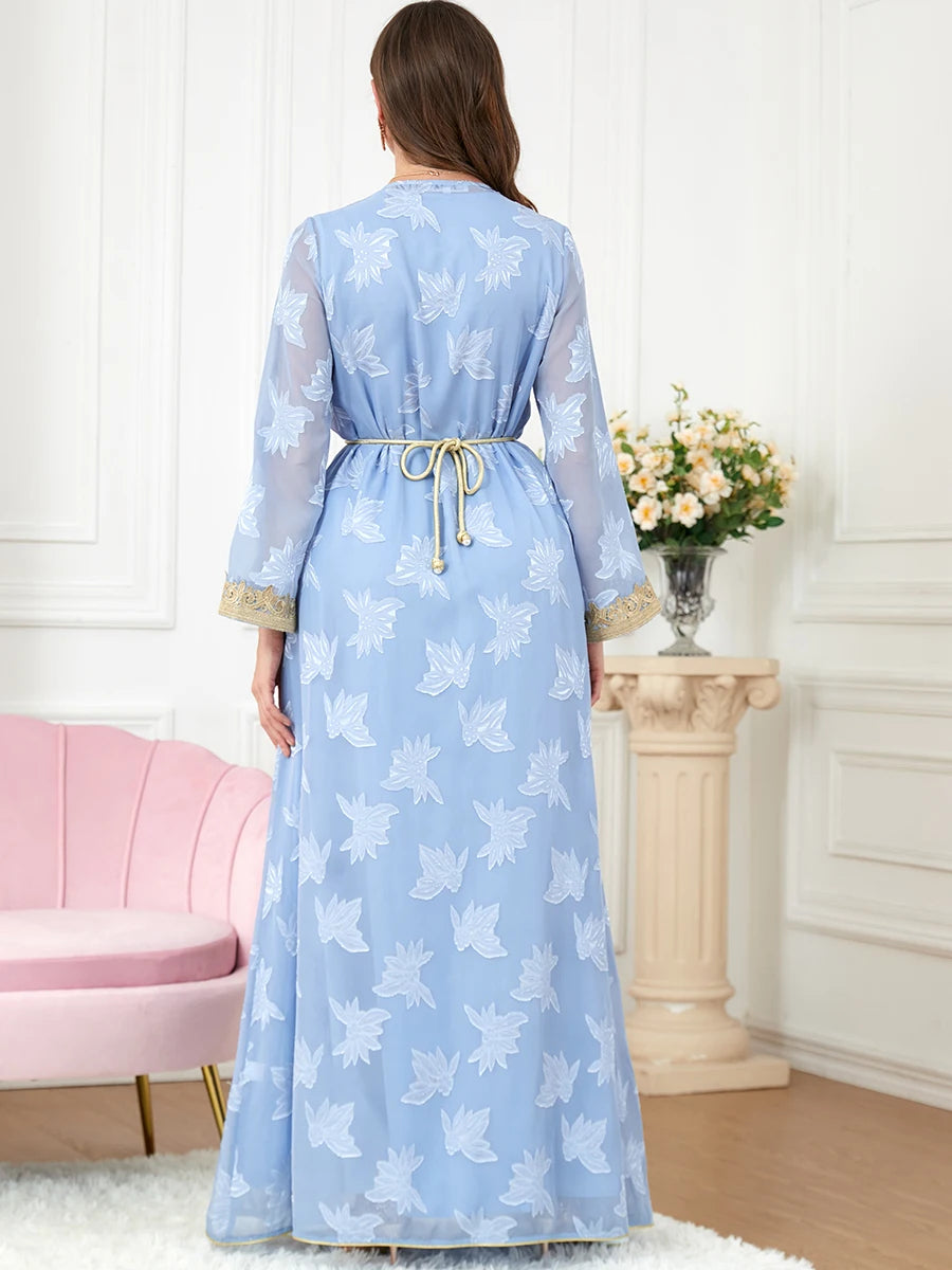 Blue Moroccan Luxury Kaftan - Asiyah Dresses