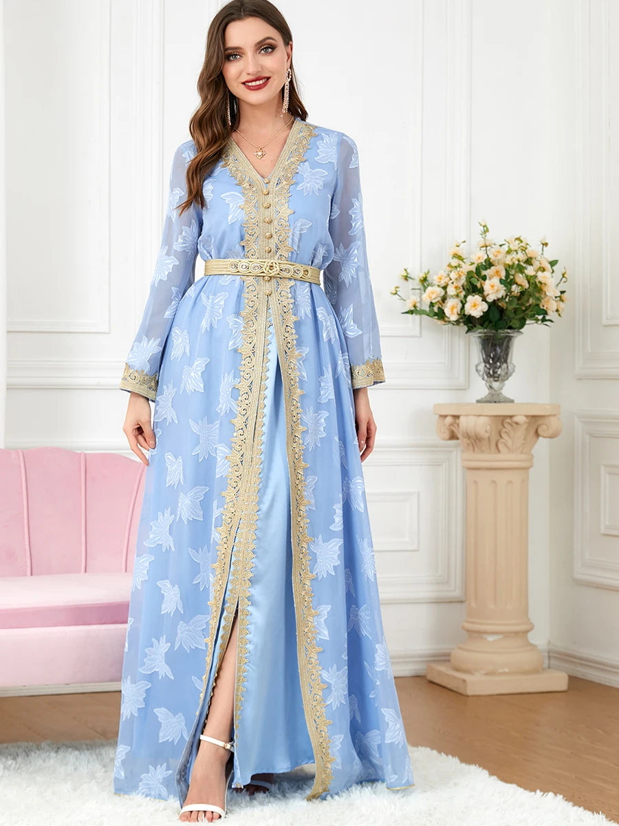 Blue Moroccan Luxury Kaftan - Asiyah Dresses