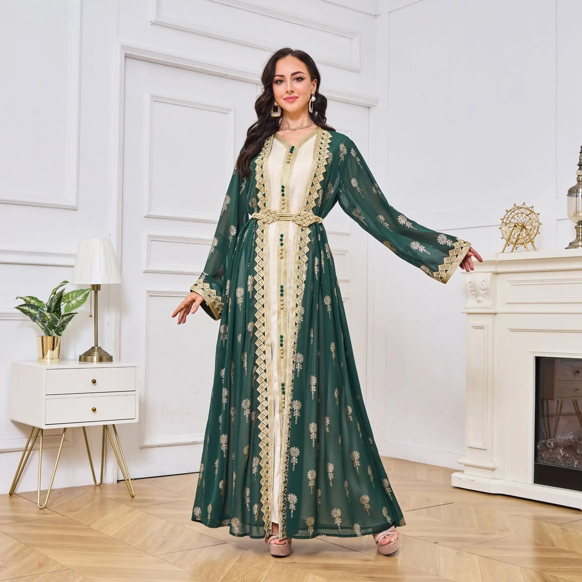 Luxury Moroccan Kaftan - Red - Asiyah Dresses