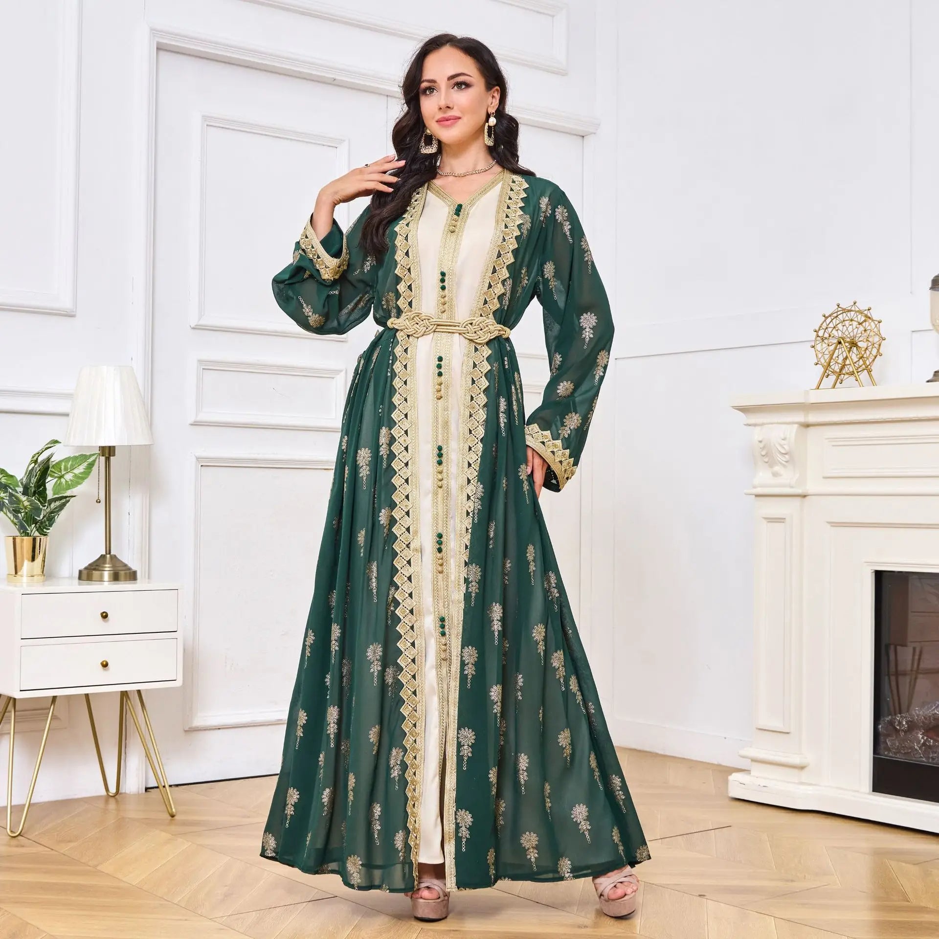 Luxury Moroccan Kaftan - Red - Asiyah Dresses