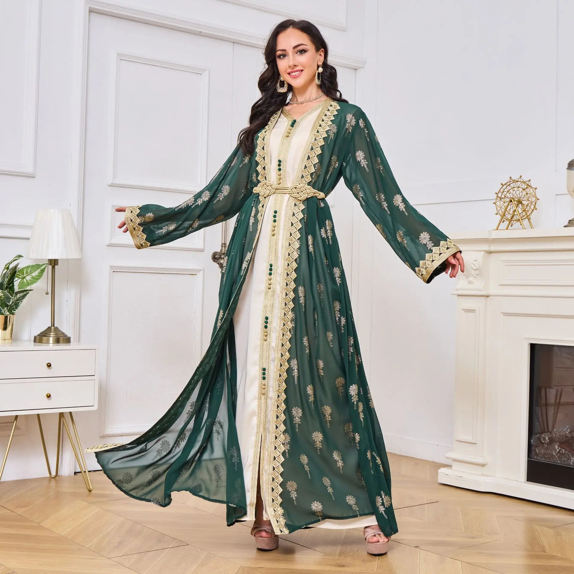 Luxury Moroccan Kaftan - Red - Asiyah Dresses