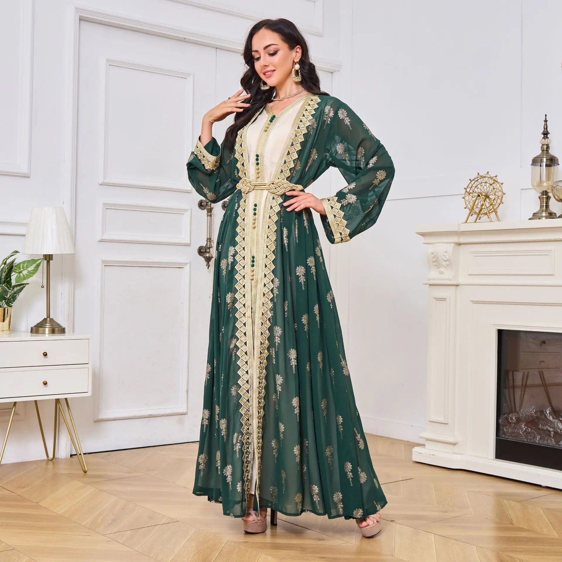 Luxury Moroccan Kaftan - Red - Asiyah Dresses