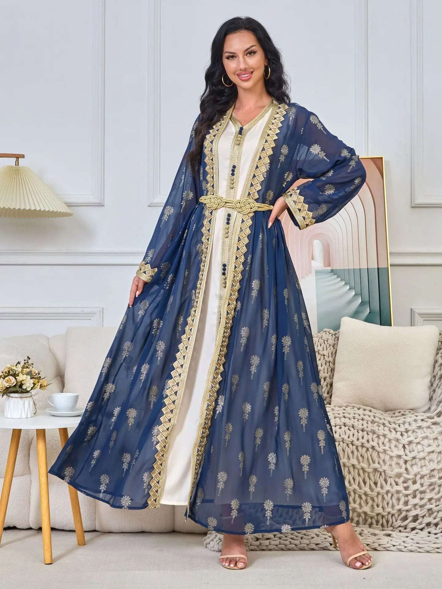 Luxury Moroccan Kaftan - Blue