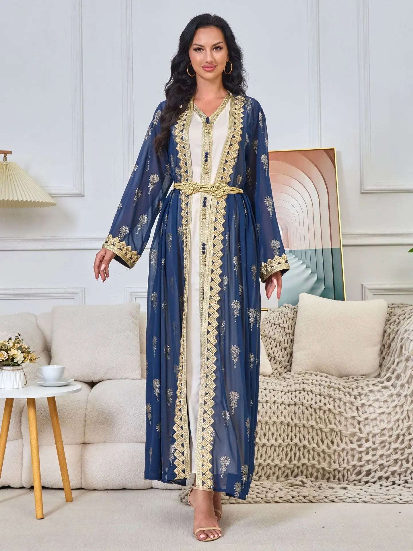 Luxury Moroccan Kaftan - Blue