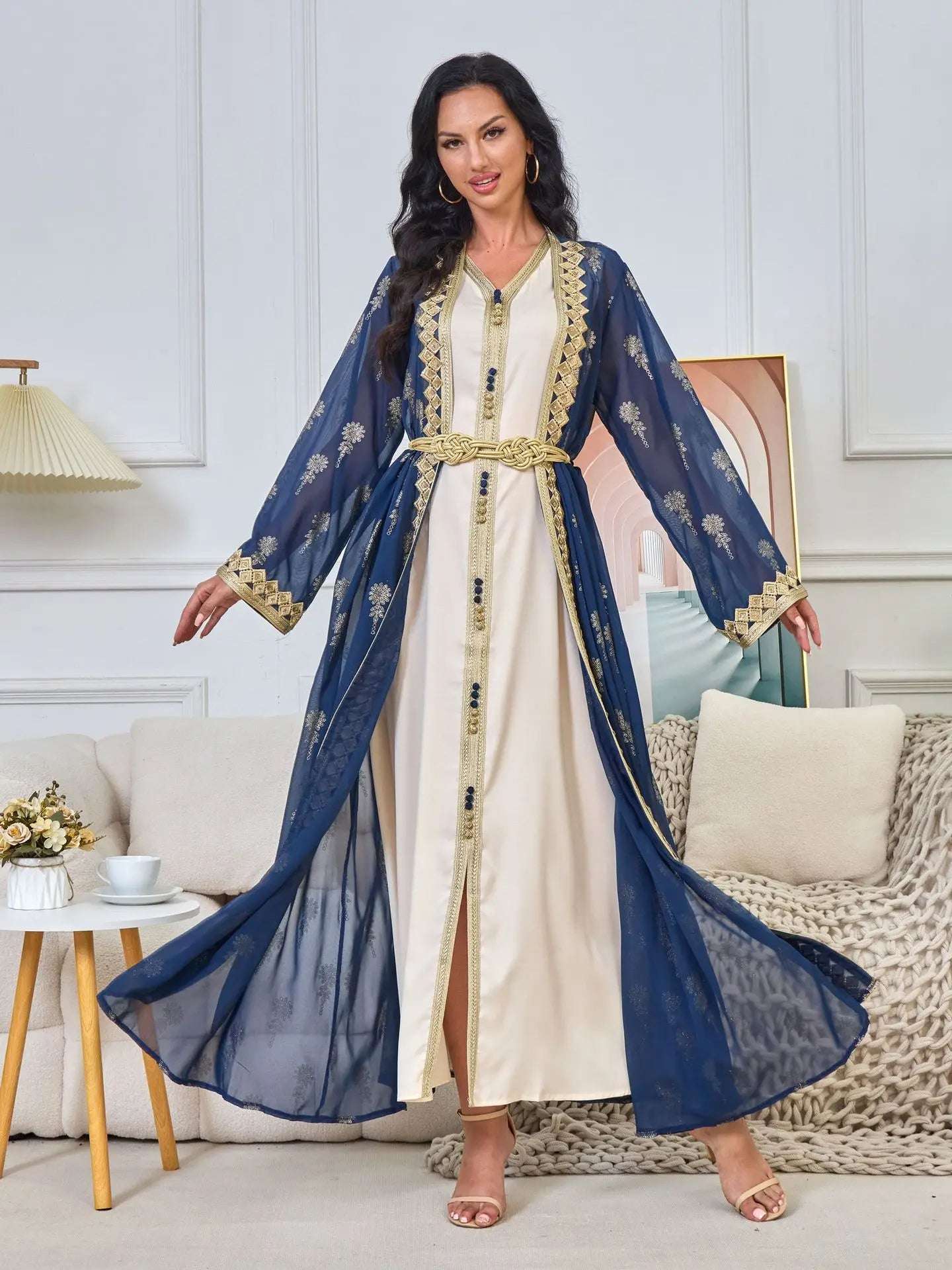 Luxury Moroccan Kaftan - Blue