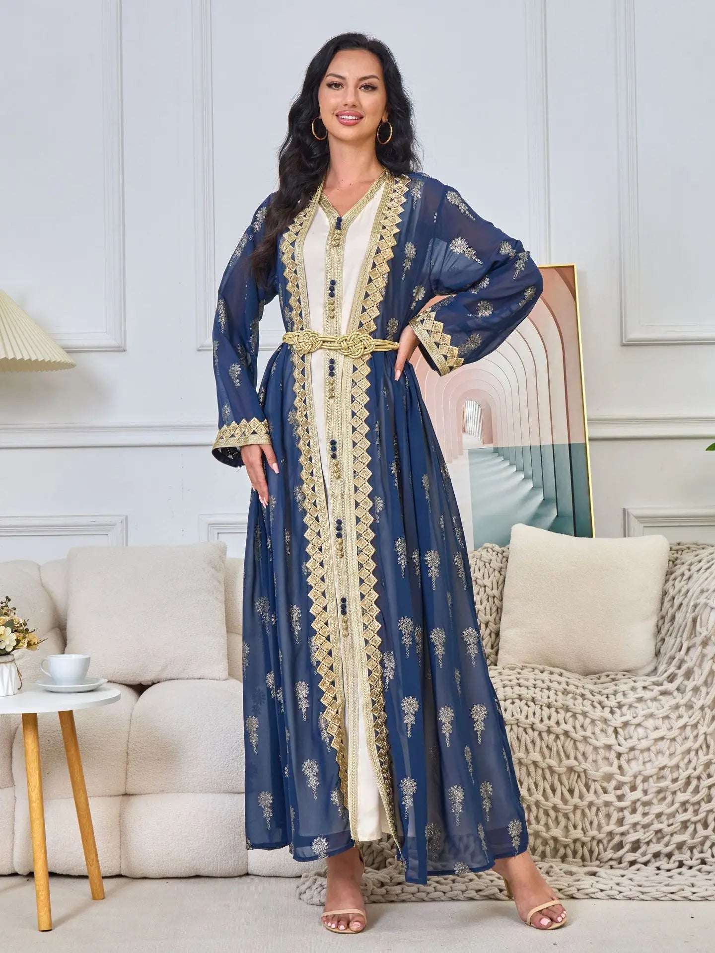 Luxury Moroccan Kaftan - Blue