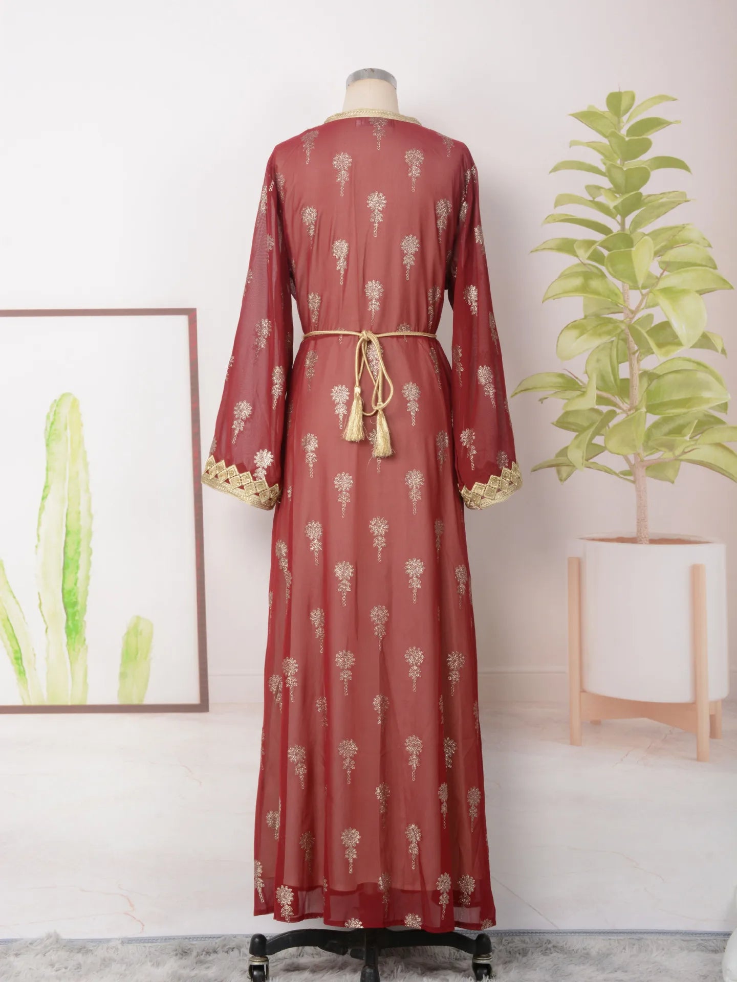 Luxury Moroccan Kaftan - Red - Asiyah Dresses