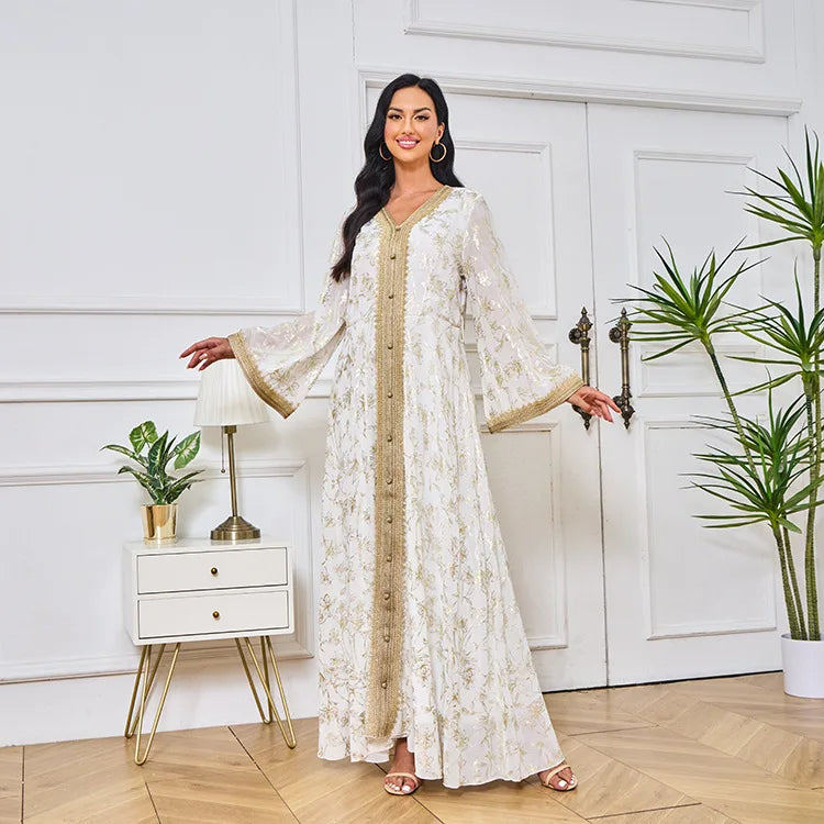 Elegant Moroccan Kaftan - Green - Asiyah Dresses