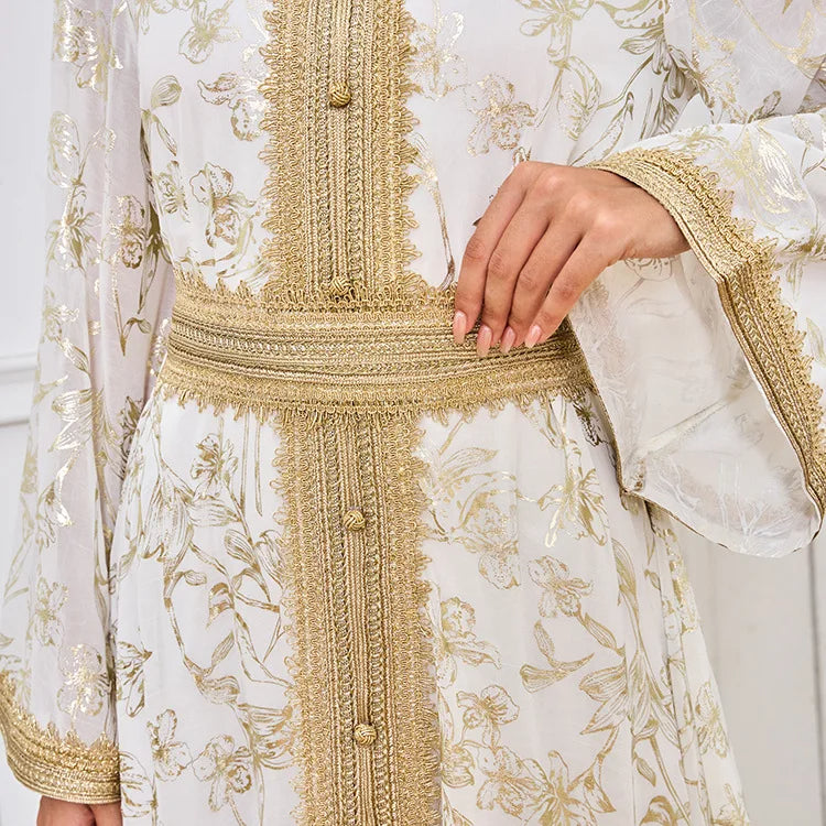 Elegant Moroccan Kaftan - Green - Asiyah Dresses