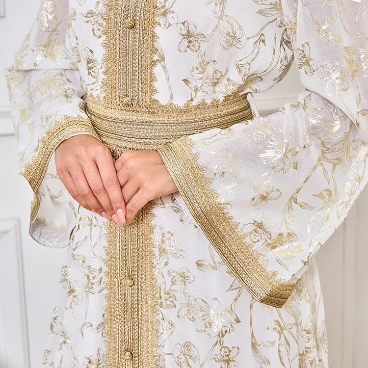 Elegant Moroccan Kaftan - Green - Asiyah Dresses