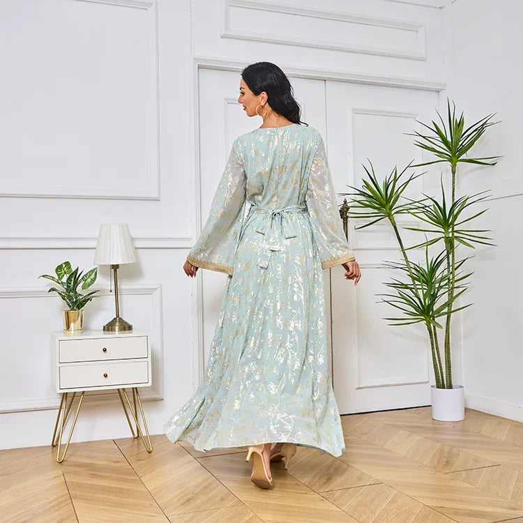 Elegant Moroccan Kaftan - Green - Asiyah Dresses