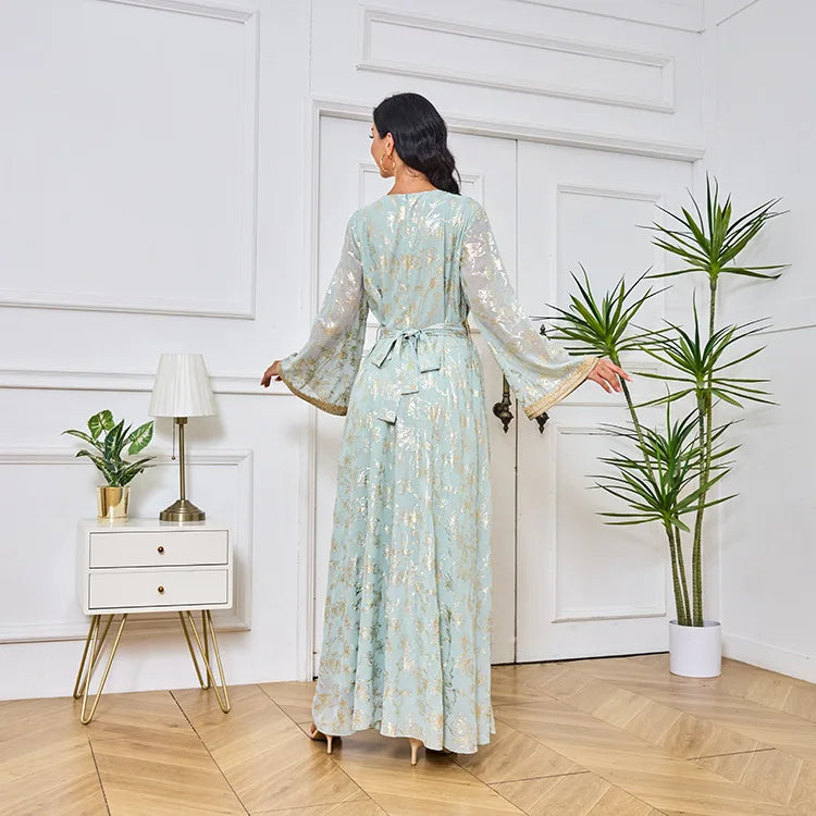 Elegant Moroccan Kaftan - Green - Asiyah Dresses