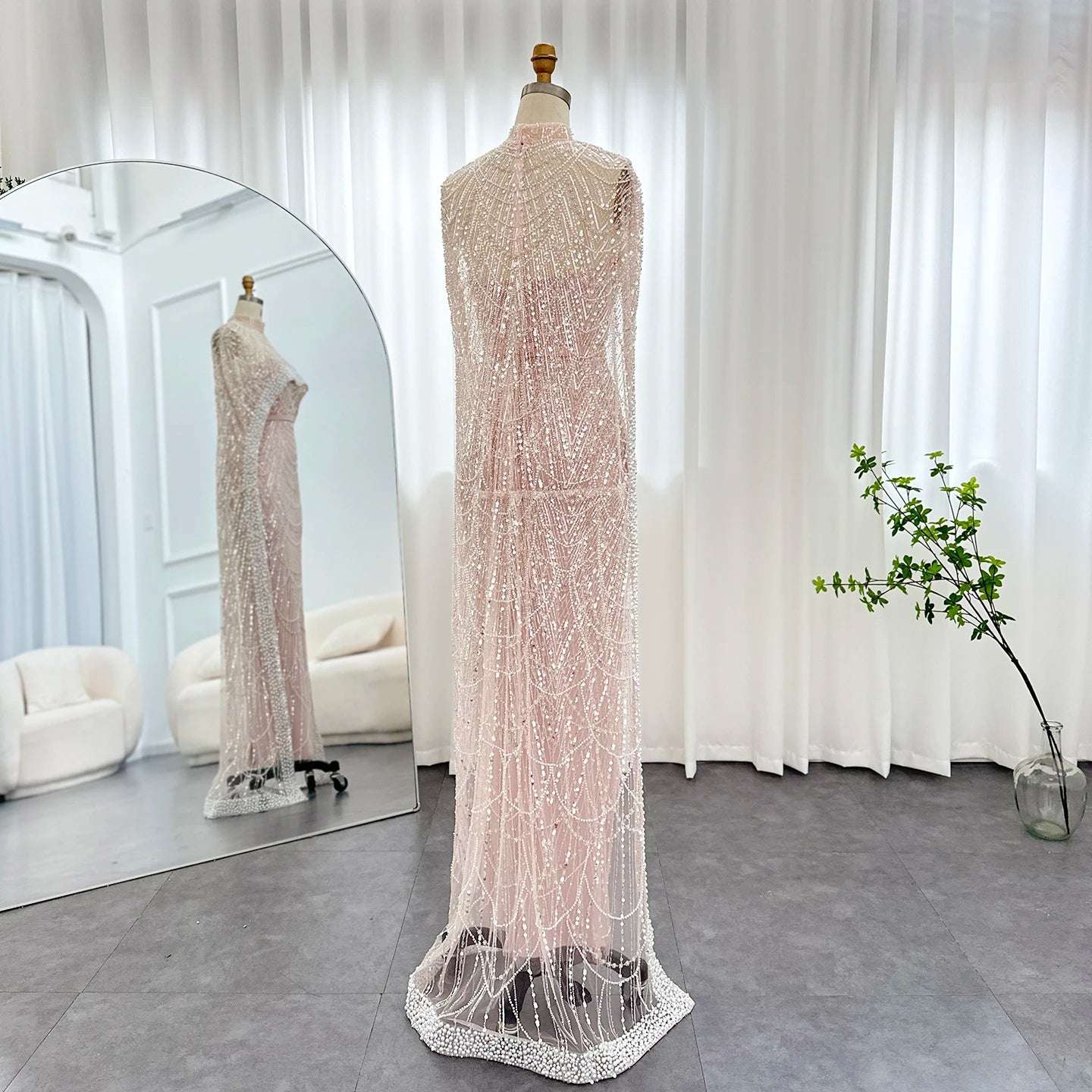 Modest Cape Dress - Royal Blue - Asiyah Dresses