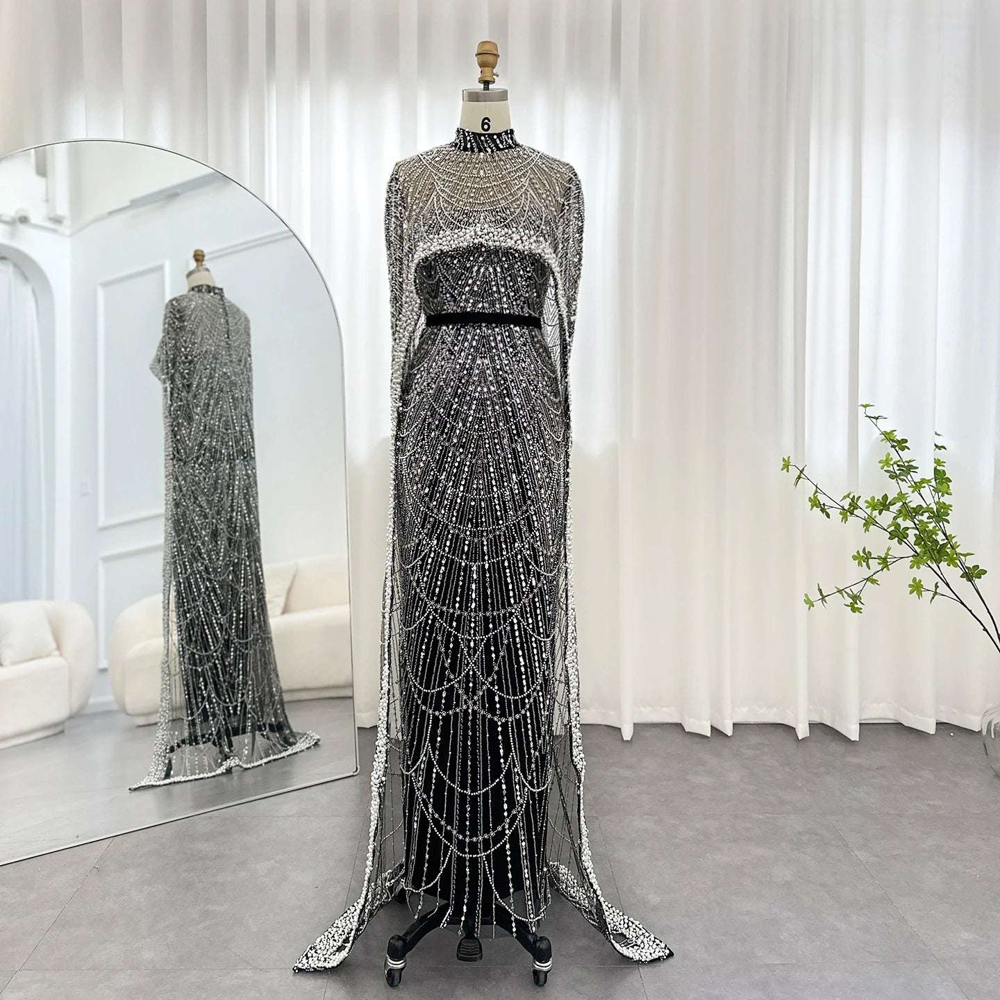 Modest Cape Dress - Royal Blue - Asiyah Dresses