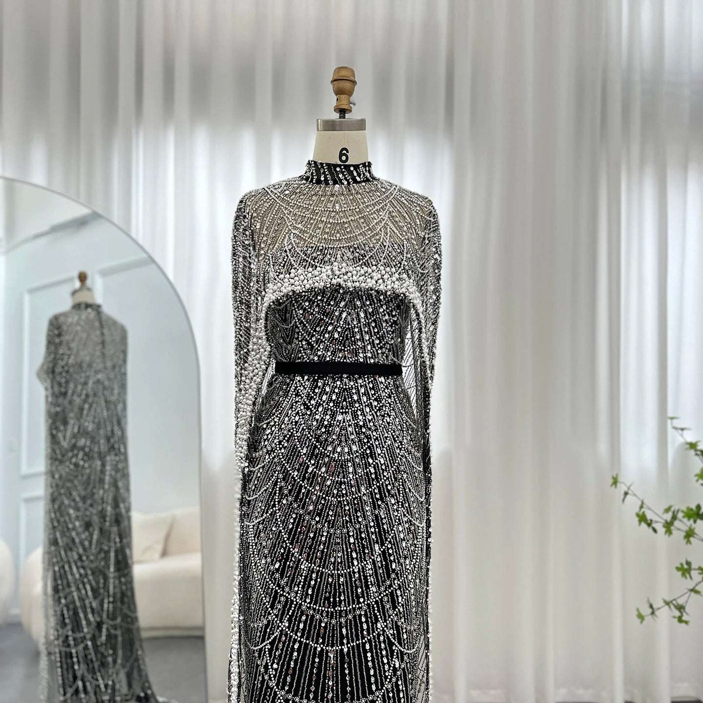 Modest Cape Dress - Royal Blue - Asiyah Dresses