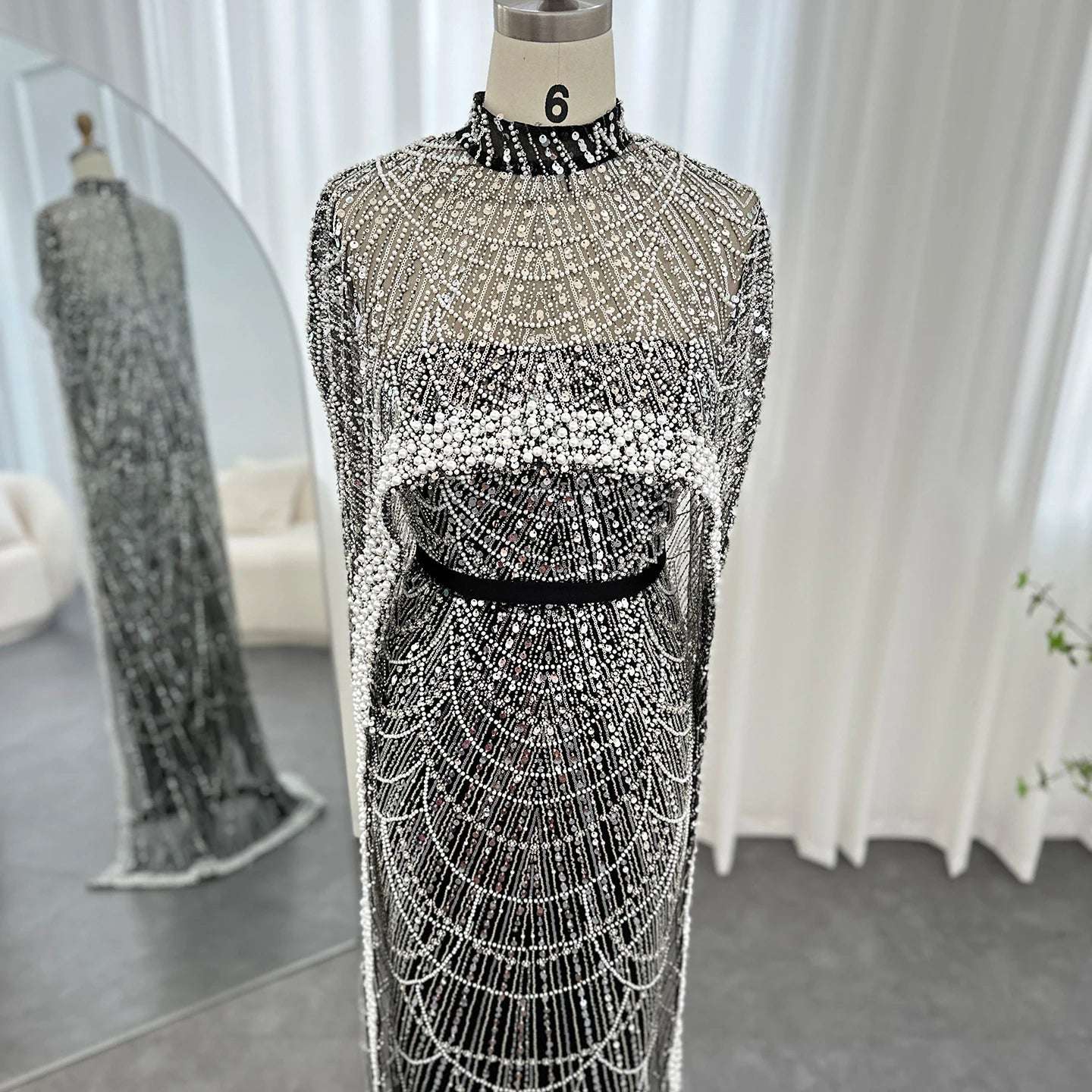 Modest Cape Dress - Royal Blue - Asiyah Dresses