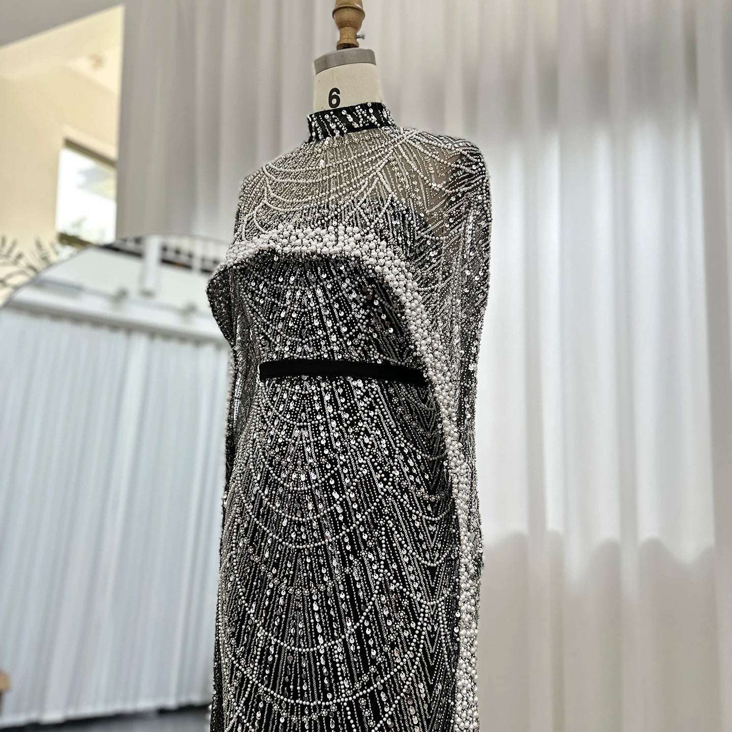 Modest Cape Dress - Royal Blue - Asiyah Dresses