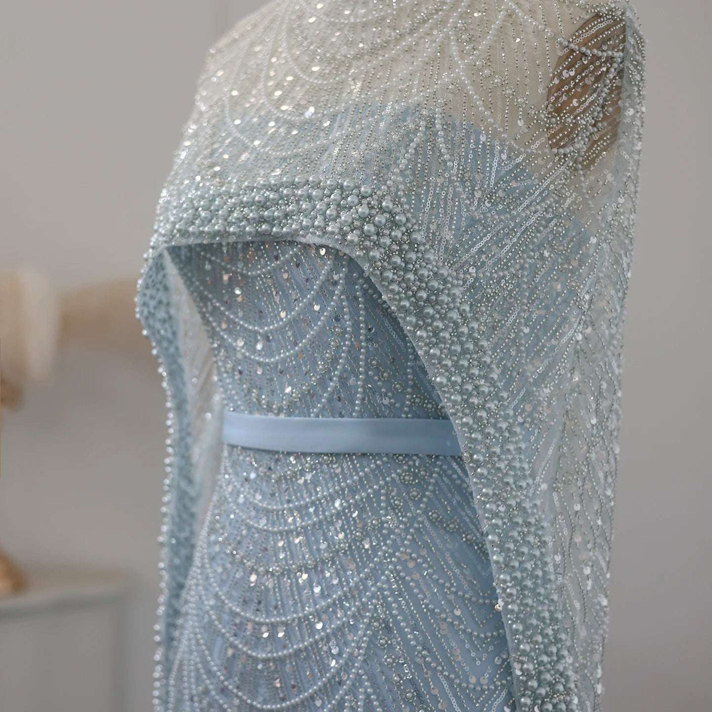 Modest Cape Dress - Royal Blue - Asiyah Dresses